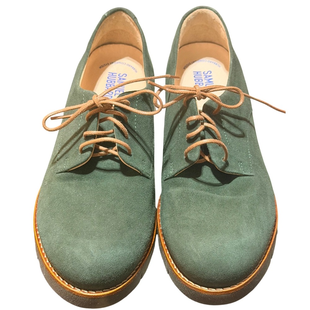 Samuel Hubbard Oxford Shoes Womens 7 Green Suede Hubbard Dreams Minimalist